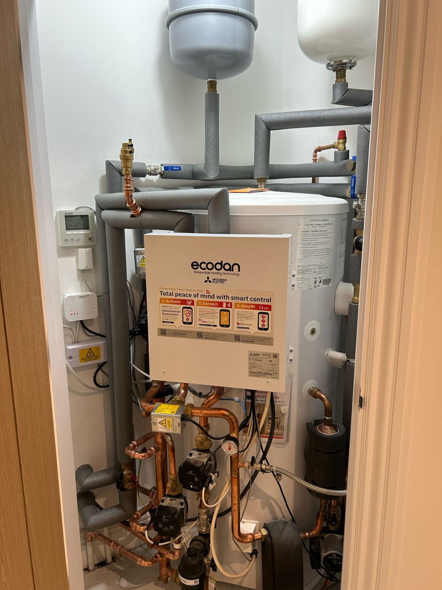 Unvented hot water cylinder installed in a new build property in Essex by Plumbers ESX